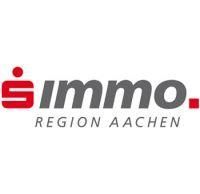 Das logo der immo region aachen ist rot und schwarz.