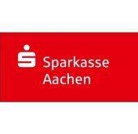 Das Logo der Sparkasse Aachen steht auf rotem Grund.