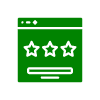 Browserfenster mit drei Sternen Icon