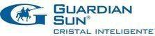 El logotipo de Guardian Sun Cristal Inteligente es azul y blanco.