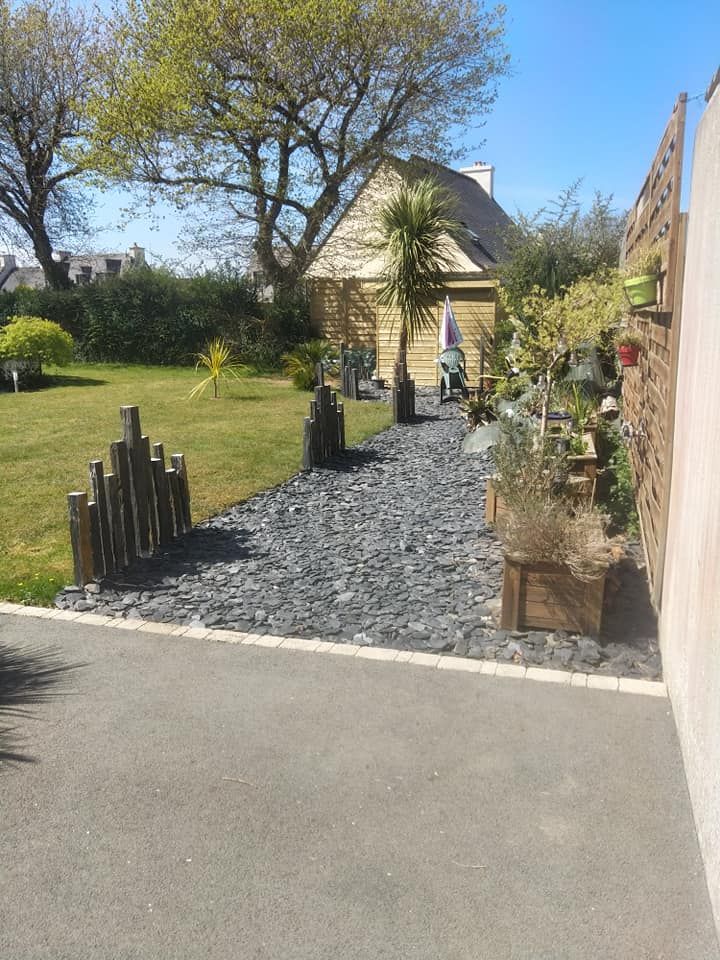 Allée en ardoise pillée