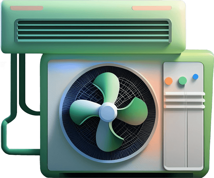 Illustration de pompe à chaleur de couleur verte