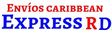 Logotipo de "Envios Caribbean Express RD" en texto rojo y azul.