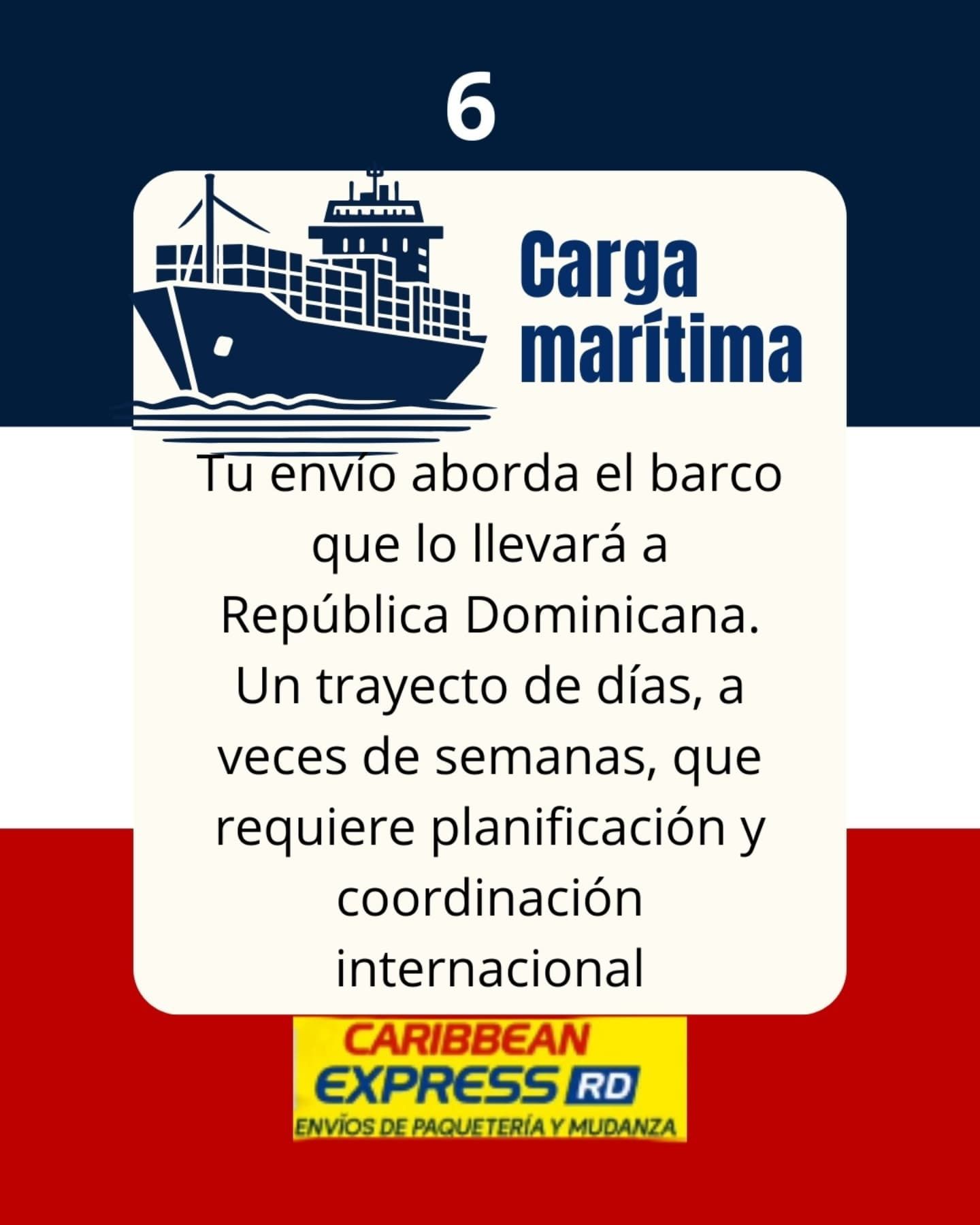Paso 6: Envío de carga vía marítima a República Dominicana.