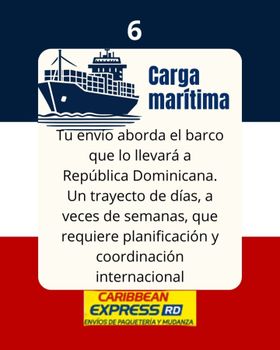 Paso 6: Envío de carga vía marítima a República Dominicana.