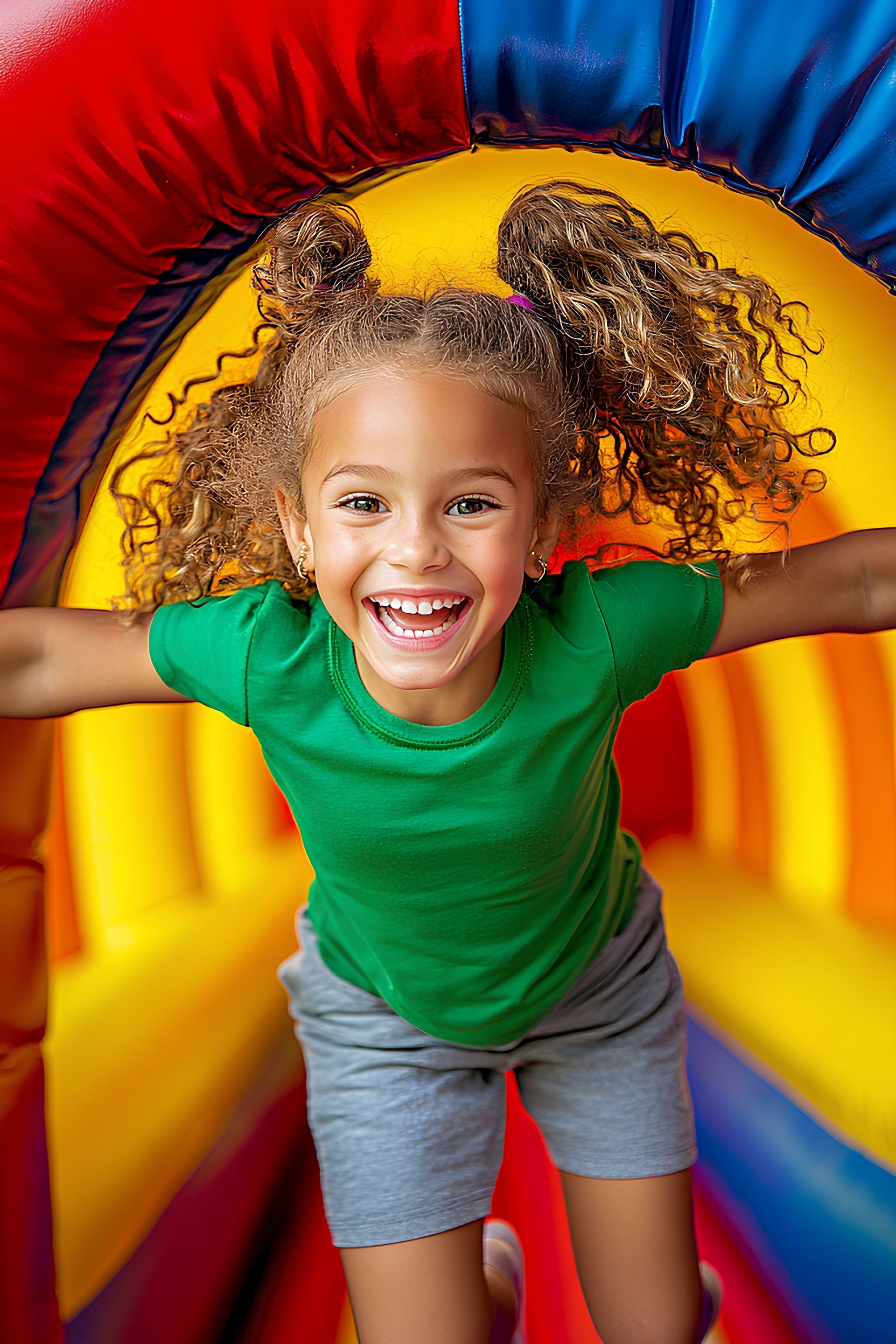 Enfant dans un jeu gonflable