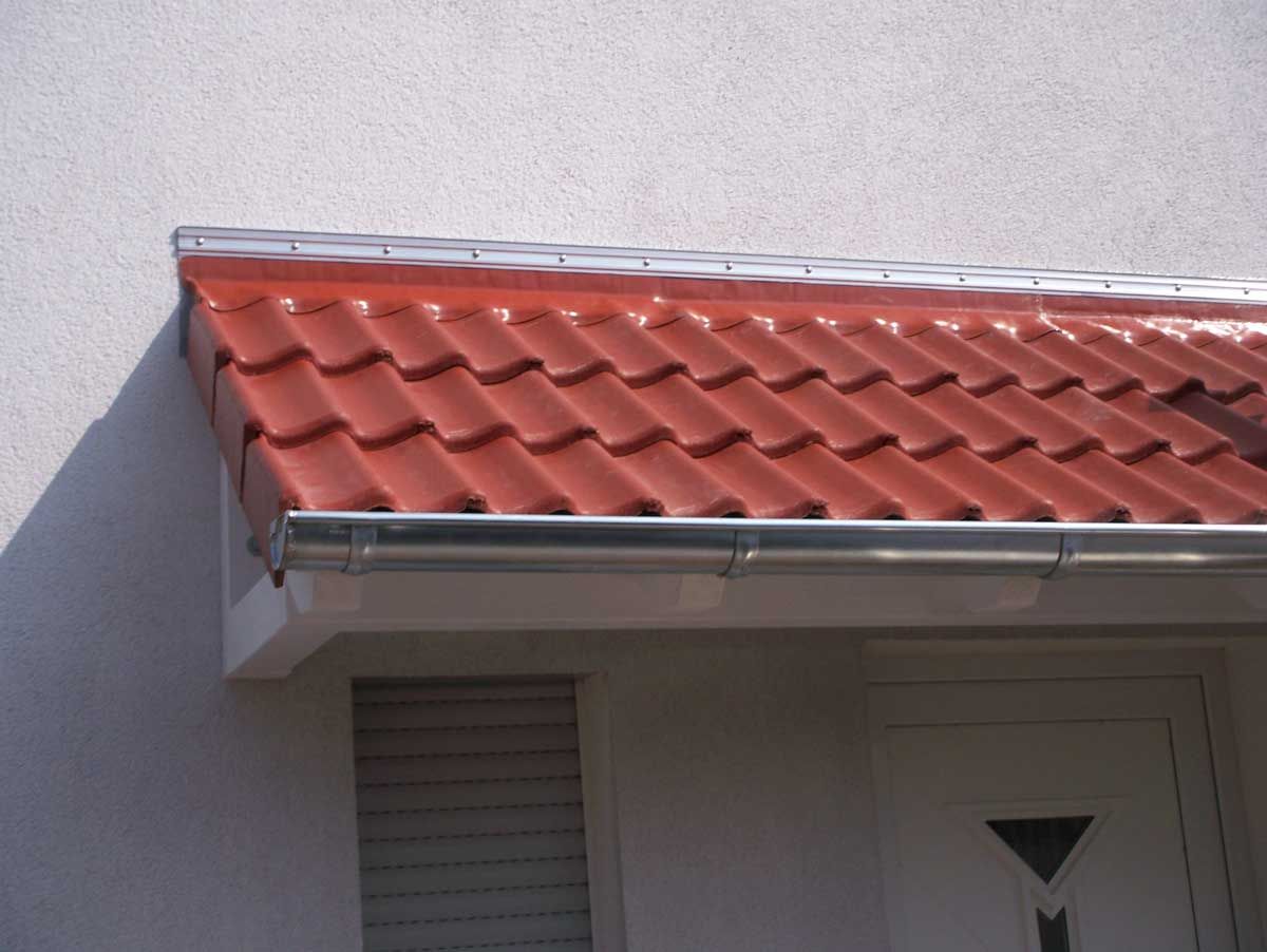 Haustürbedachung Ziegel mit Ständerwerk Haustür Überdachung Naturschiefer