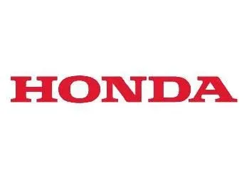 Logotipo de Honda en texto rojo.