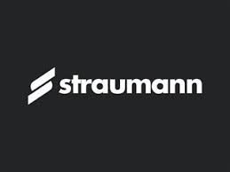 El logotipo de Straumann es blanco sobre fondo negro.