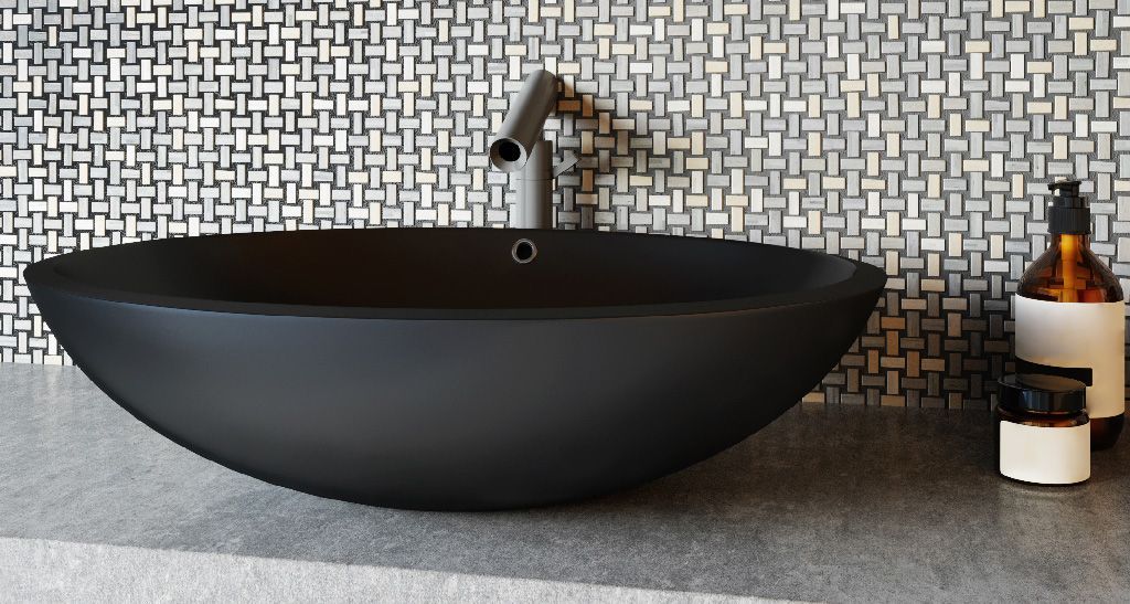 Faïence derrière vasque