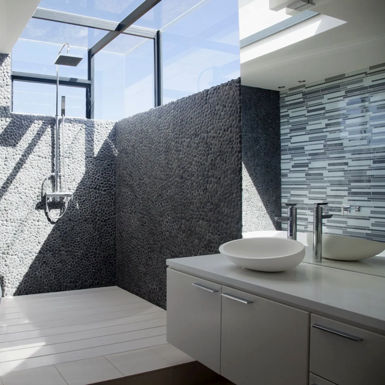 Douche accessible aux fauteils