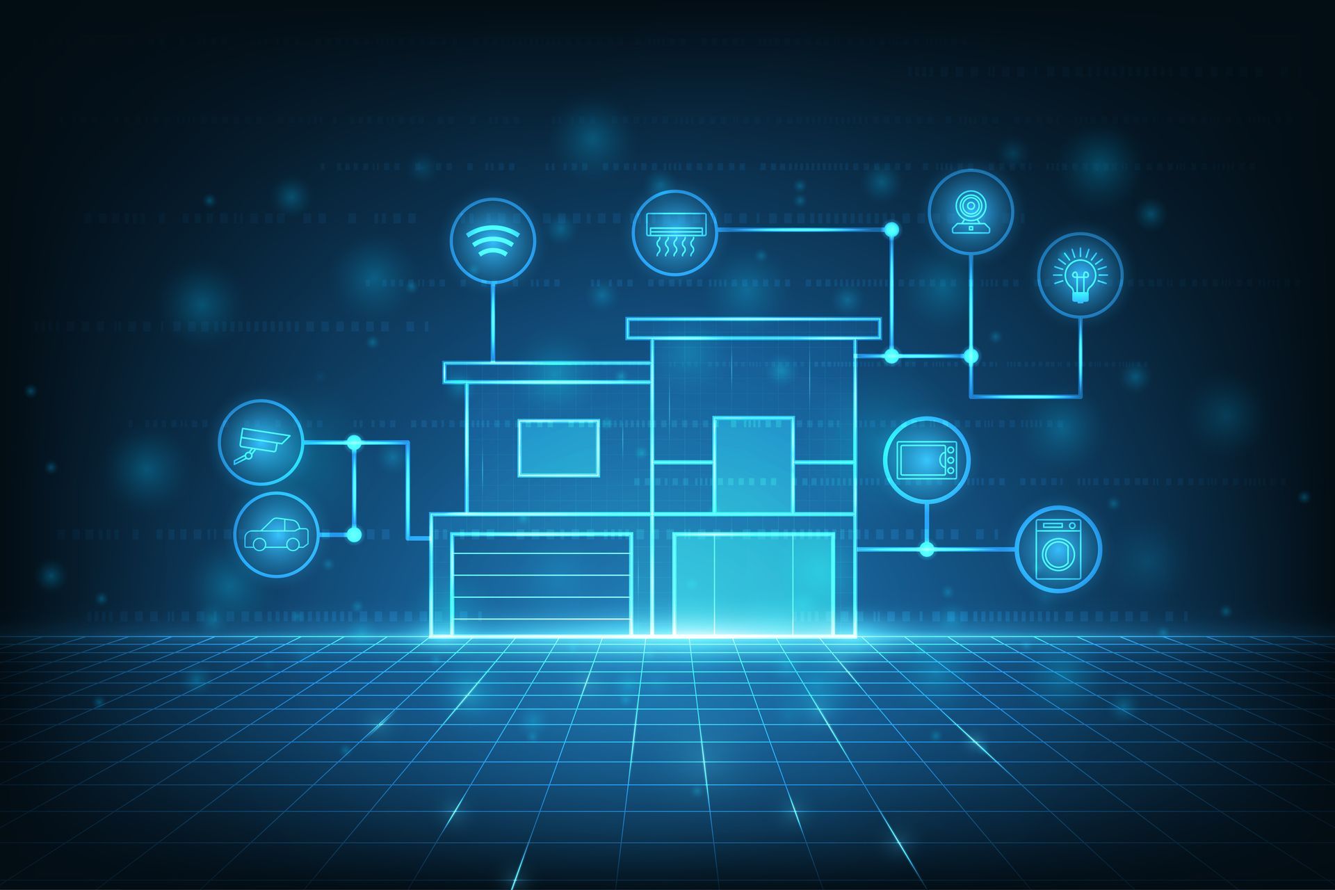 Domotique, maison avec des appareils connectés