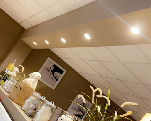 Spots LED dans un magasin