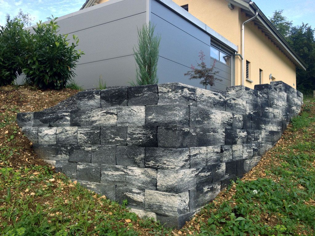 Muret de soutènement - Fabrice Rondez Paysagiste - Porrentruy