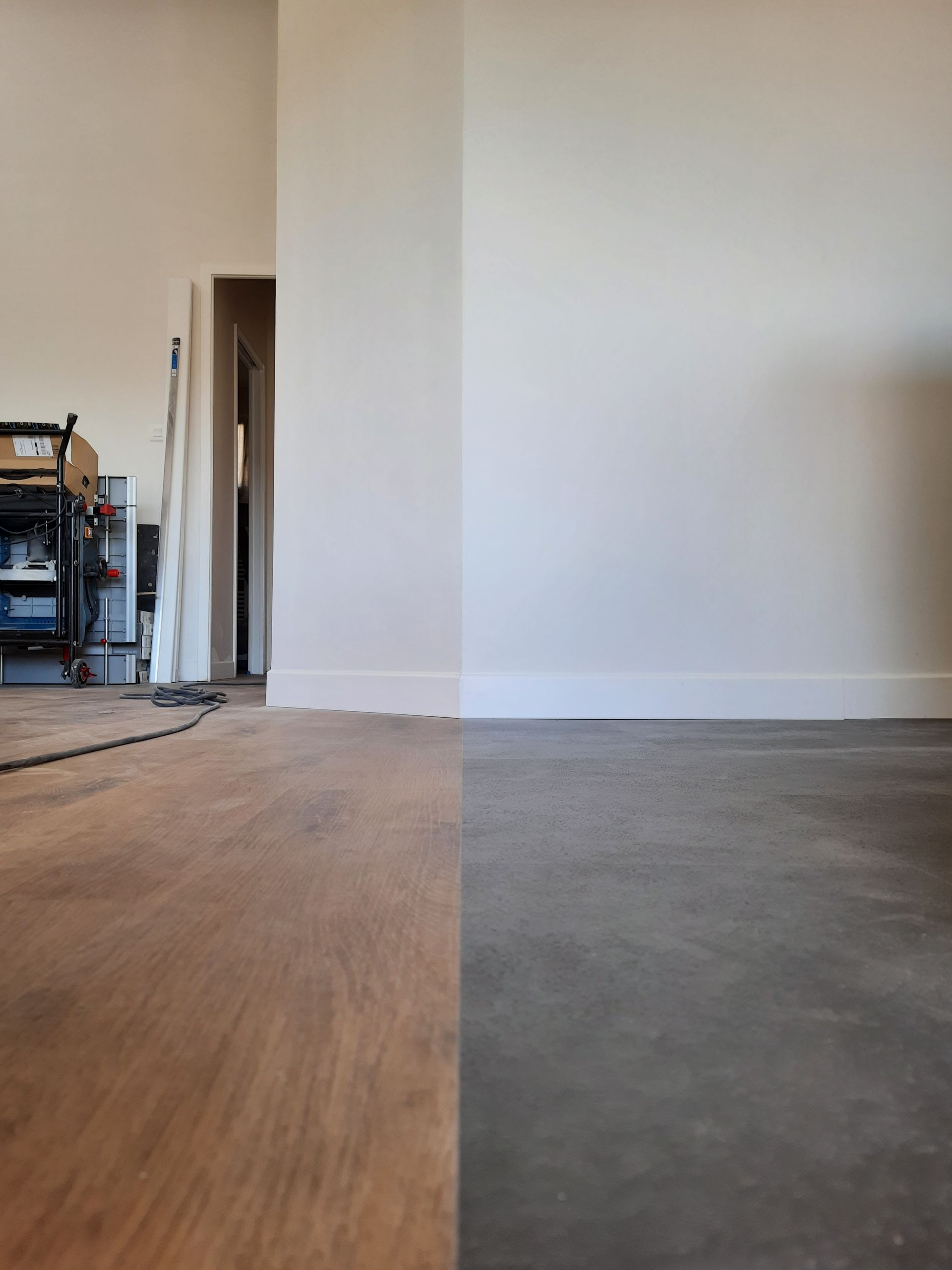 Pose de deux revêtements de sol