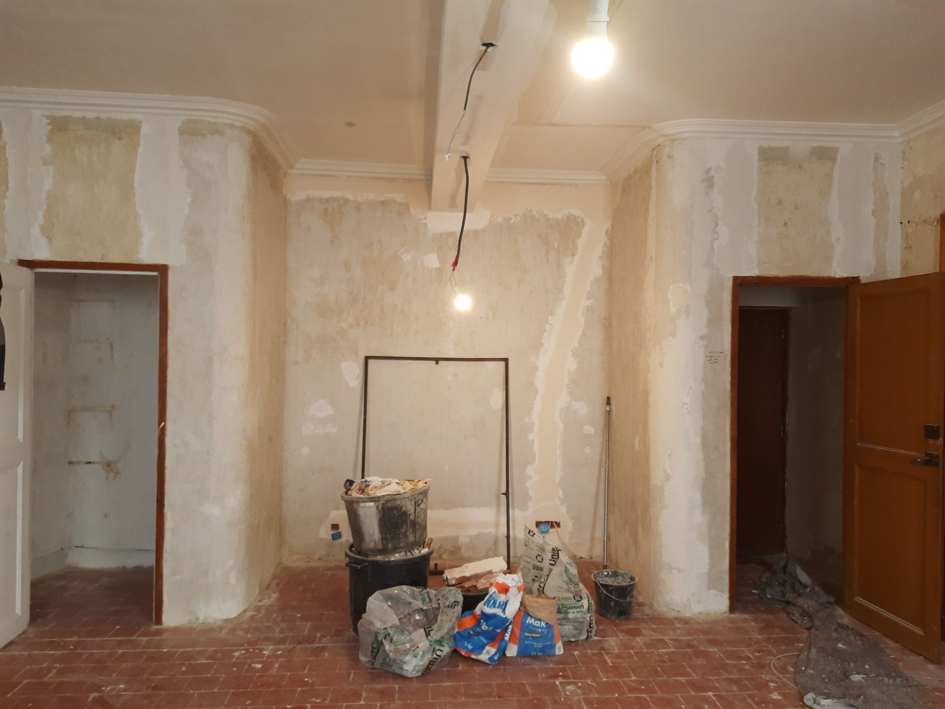 Murs avant la pose de peinture