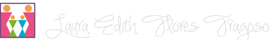 Un logotipo con cuatro figuras humanas estilizadas y coloridas y el texto "Layra Edith Flores Fragoso"