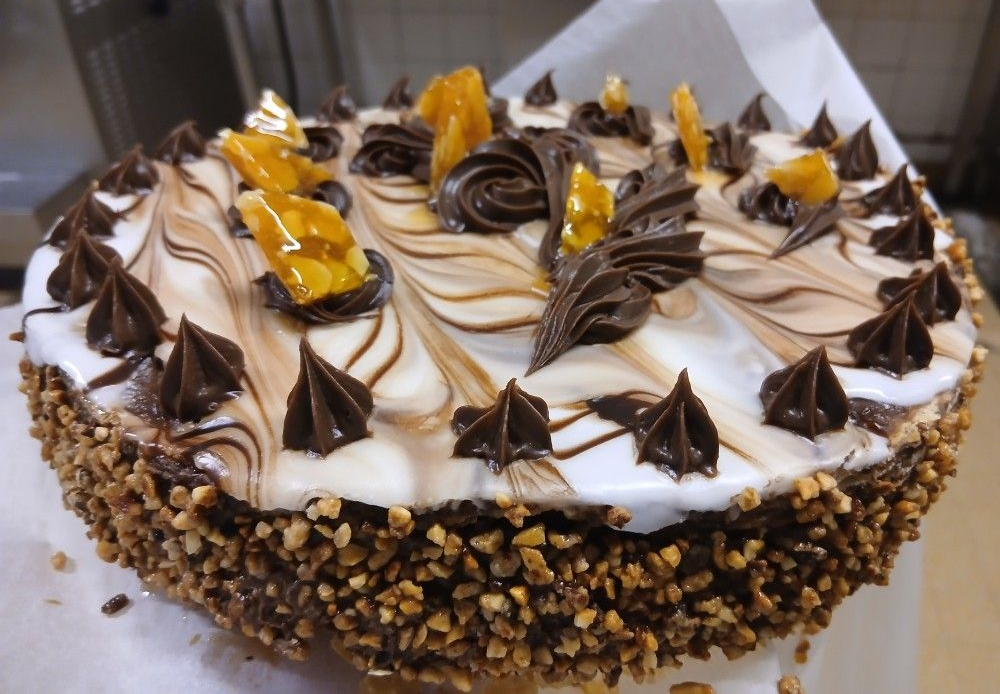 Un gâteau décoré.