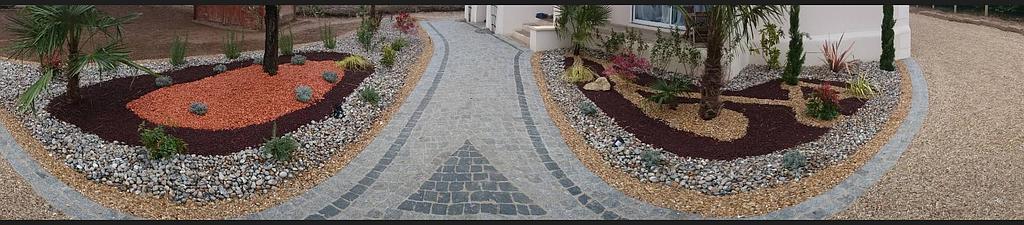 Plan large pavage entrée piétonne