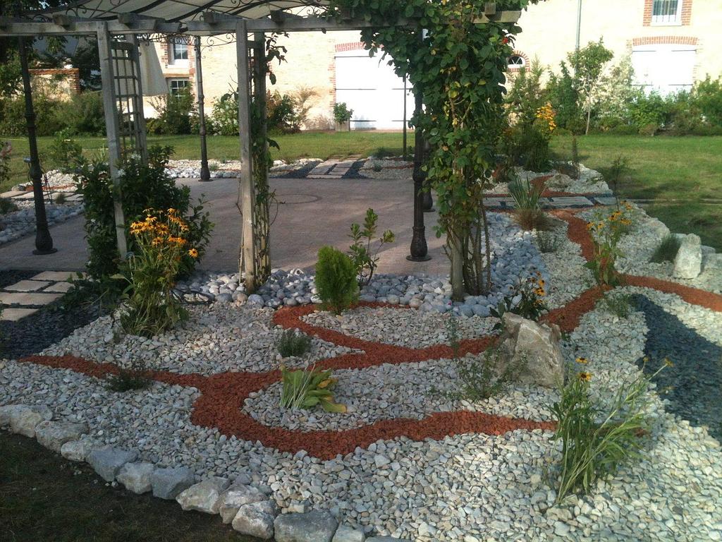 Pavage extérieur motifs oranges