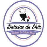 A logo for delicias de shir dulces & cakes shop