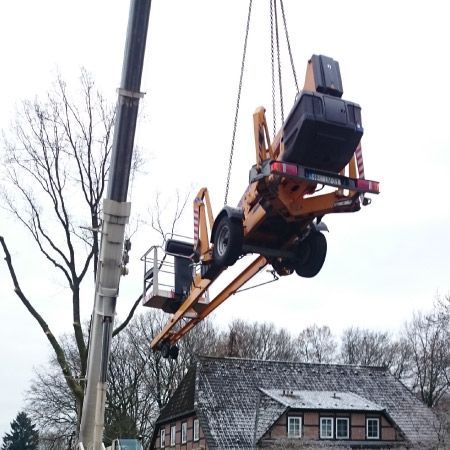 Baumfällung mit Kran