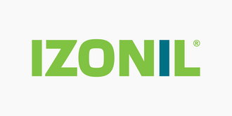 IZONIL-Logo in Grün und Blau auf weißem Hintergrund