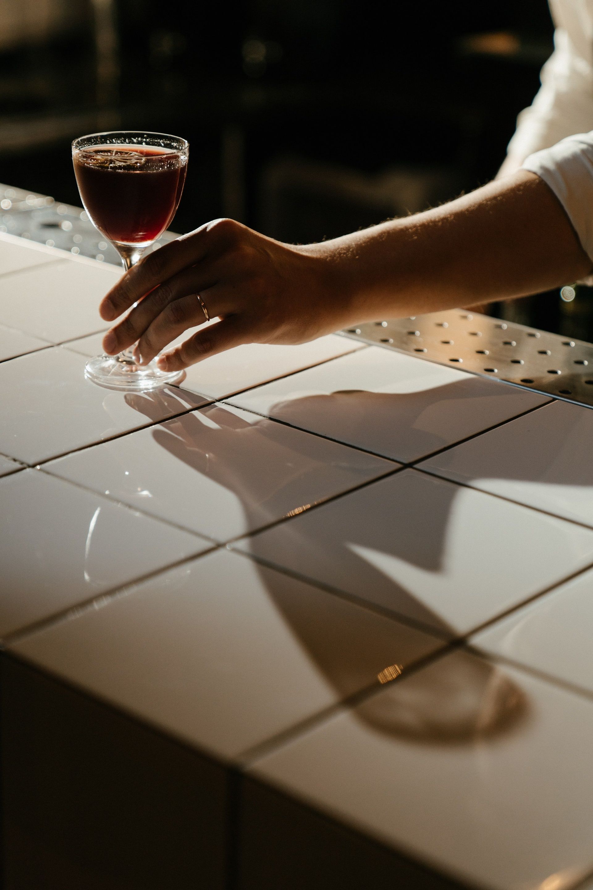 Bar with glass