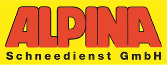 Logo der ALPINA Schneendienst GmbH in Rot und Gelb mit schwarzem Text