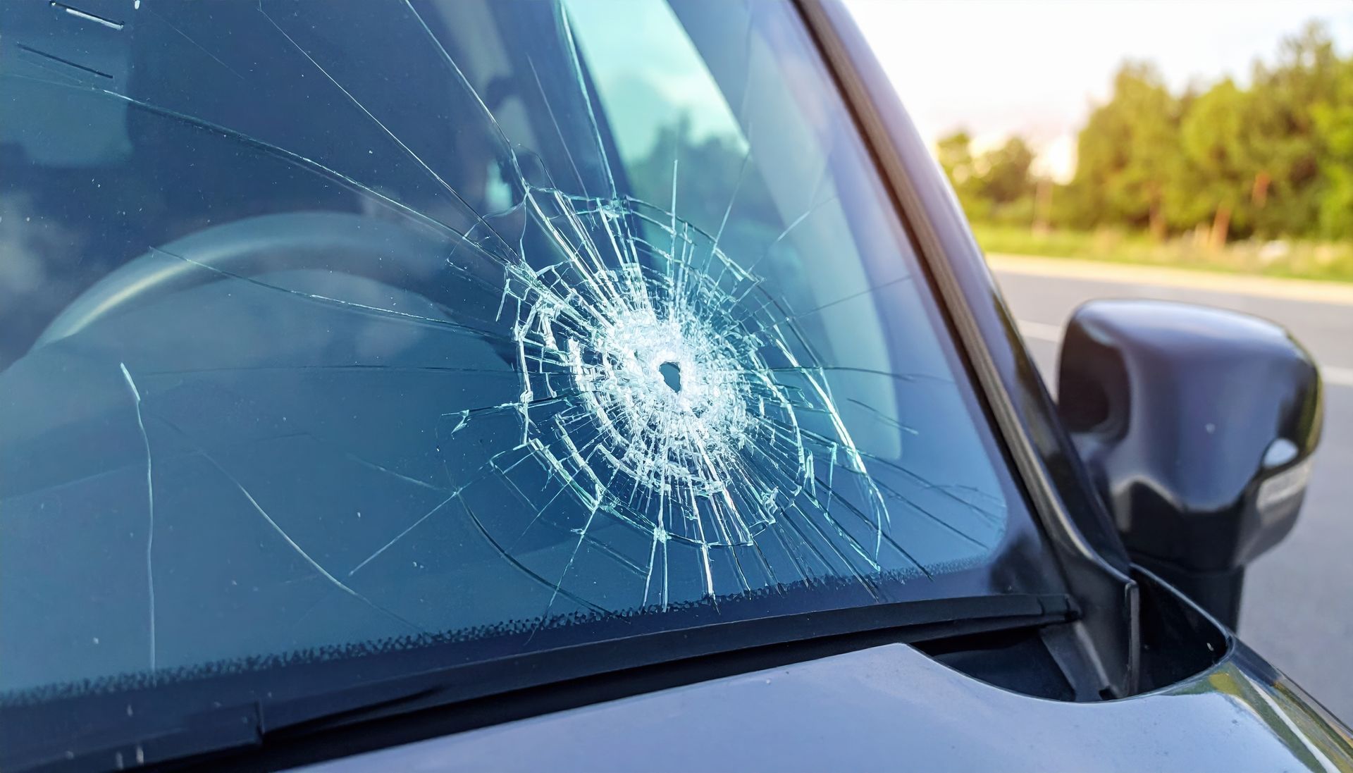 Impact sur un pare-brise