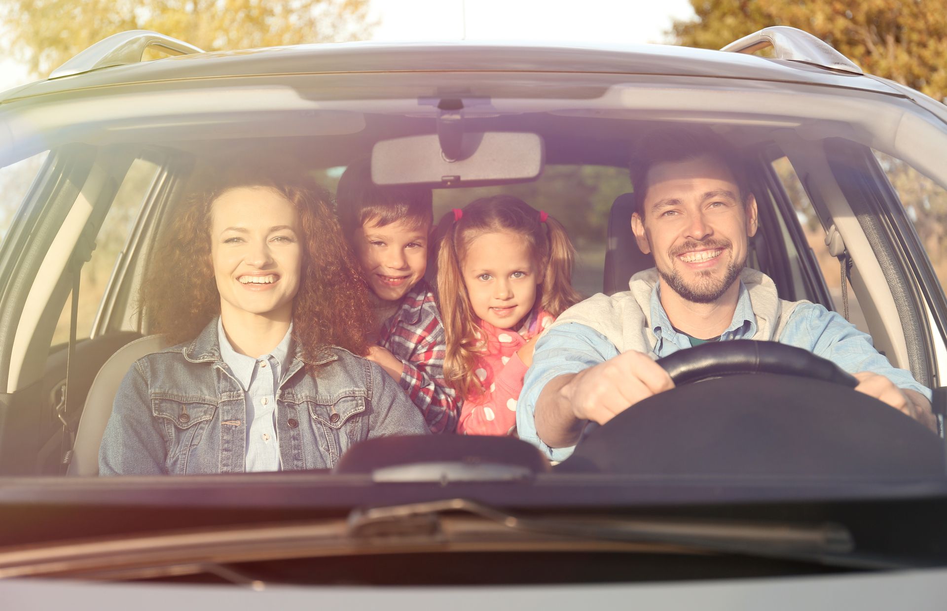 Une famille en voiture