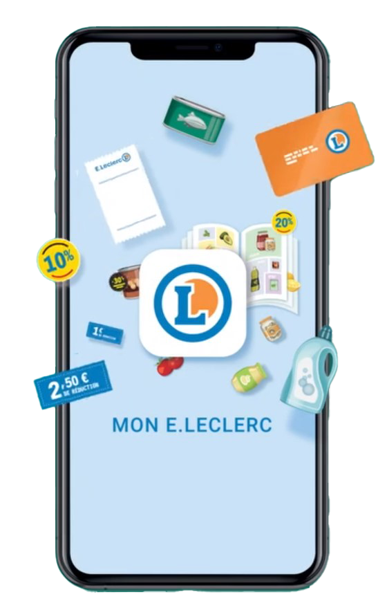 Téléphone avec l'application Mon E.Leclerc.