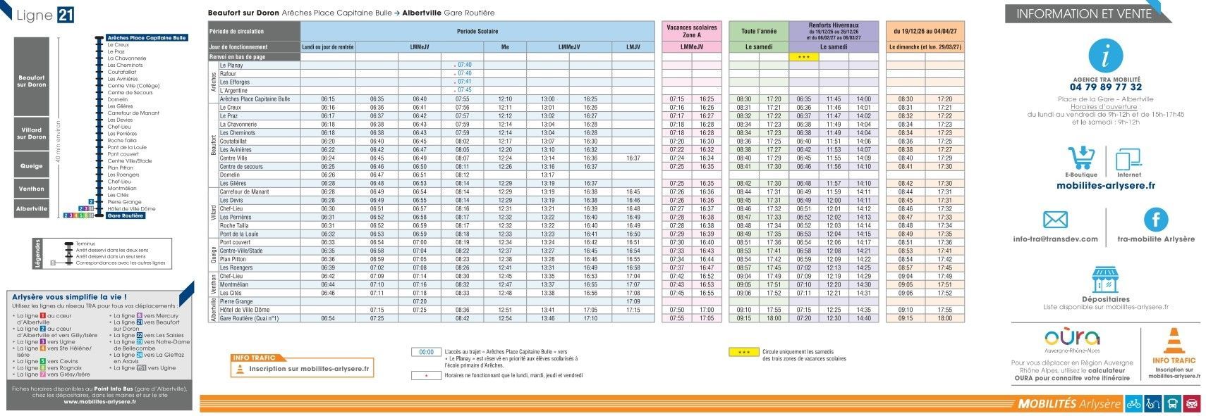 Horaires de la ligne 21 2025-2026 Horaires année 2025-2026 ligne 21 page 2