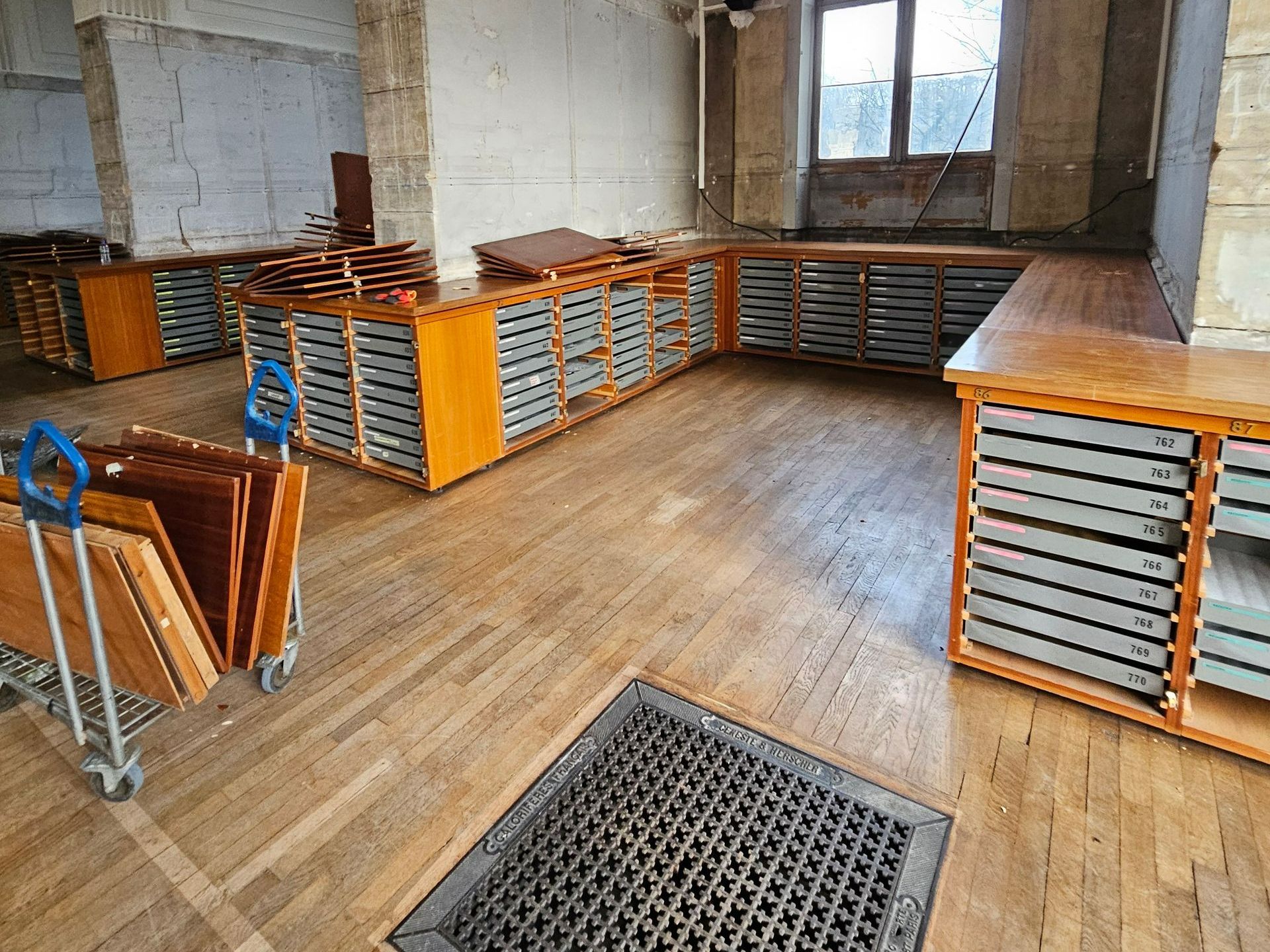 Des meubles d'imprimerie