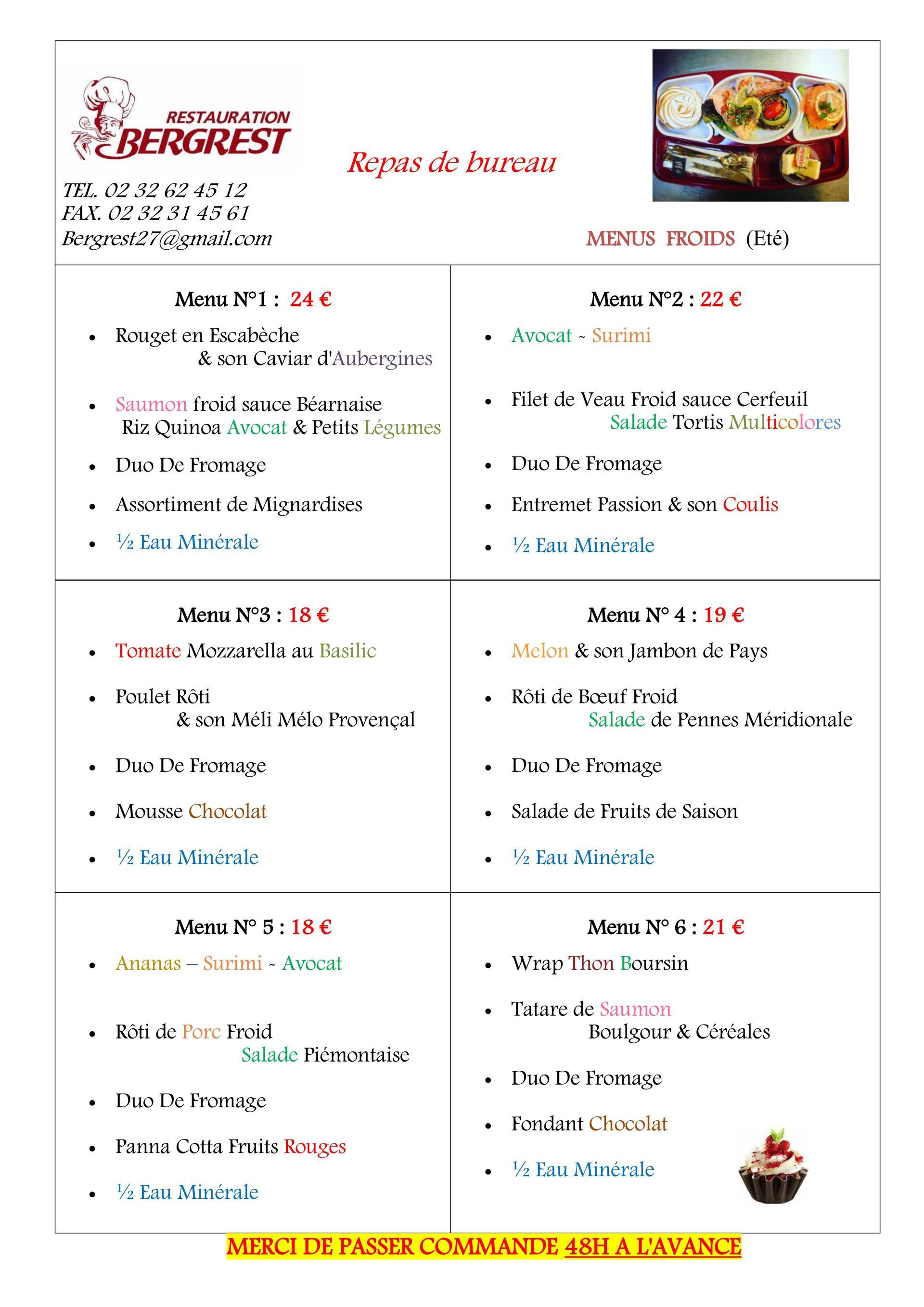 menu bureau