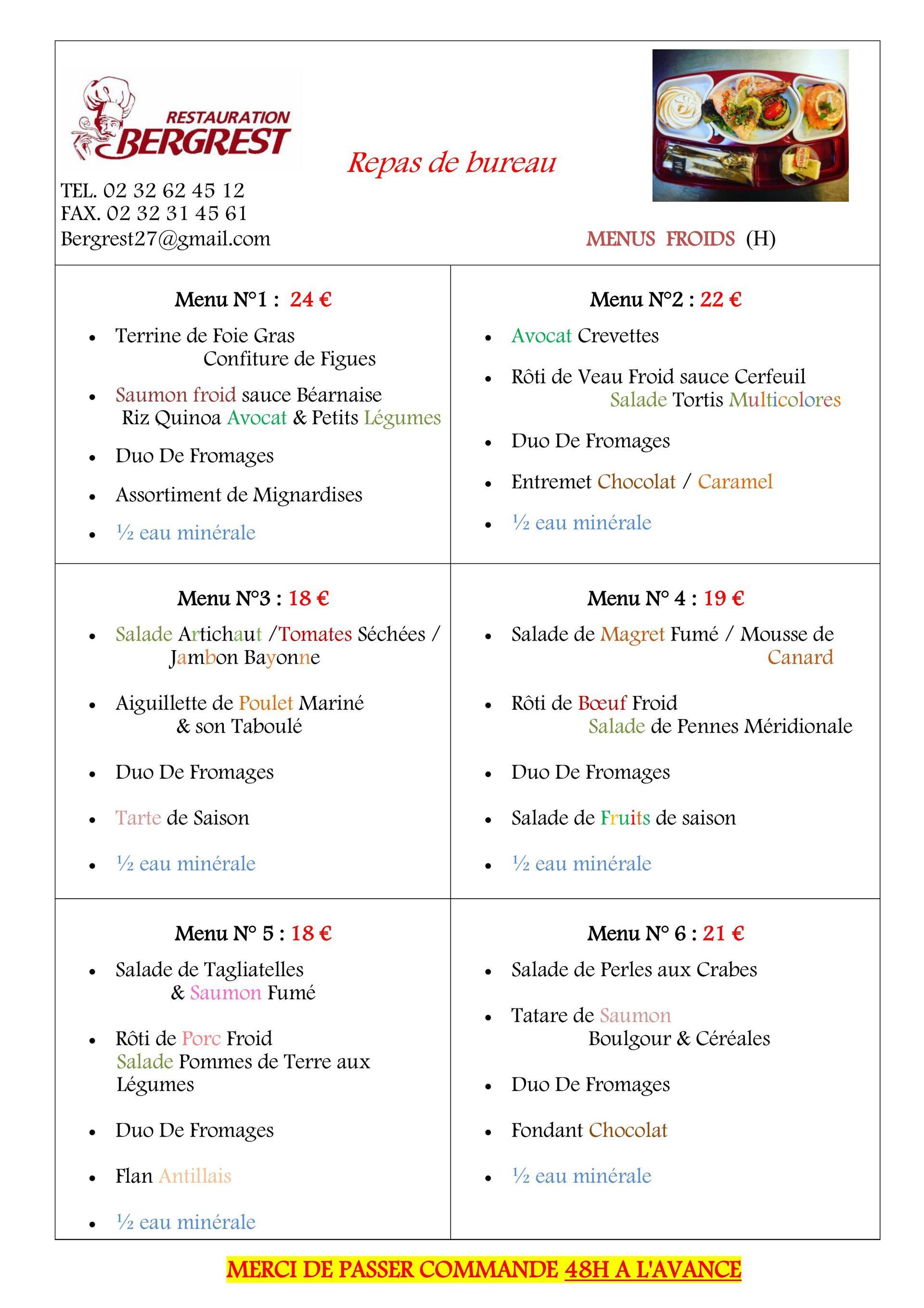 menu bureau
