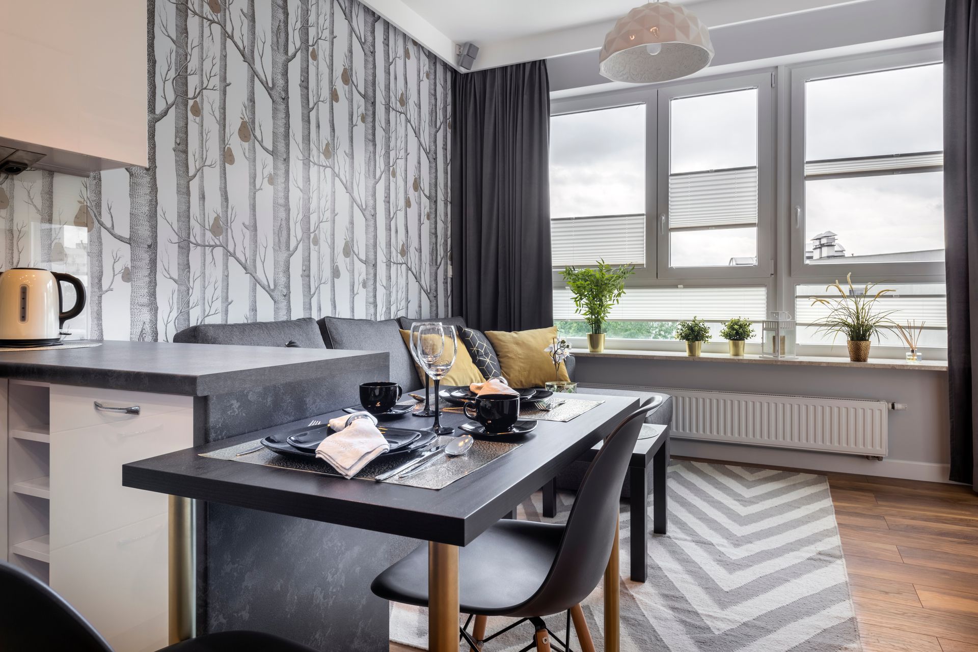 Papier peint mur salon