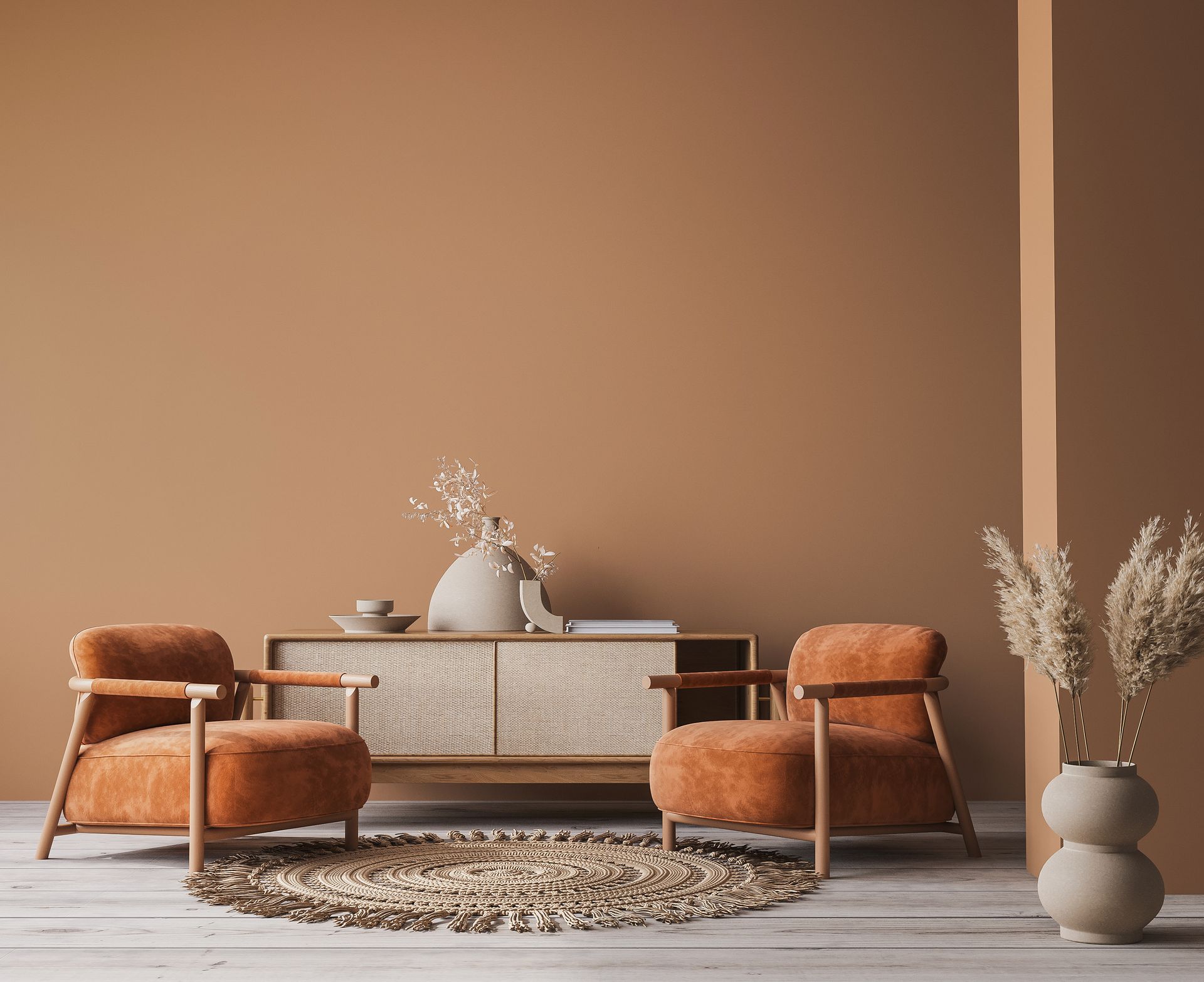 Peinture beige sur un mur de salon