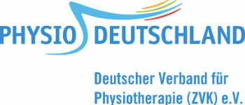 Ein Logo für Physio Deutschland mit einem Regenbogen in der Mitte