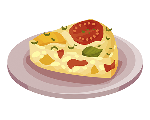 Una rebanada de pizza con tomates y albahaca en un plato.