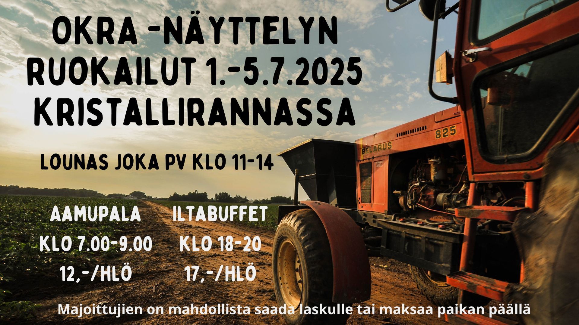 OKRA 2025 messujen ruokailut Kristallirannassa