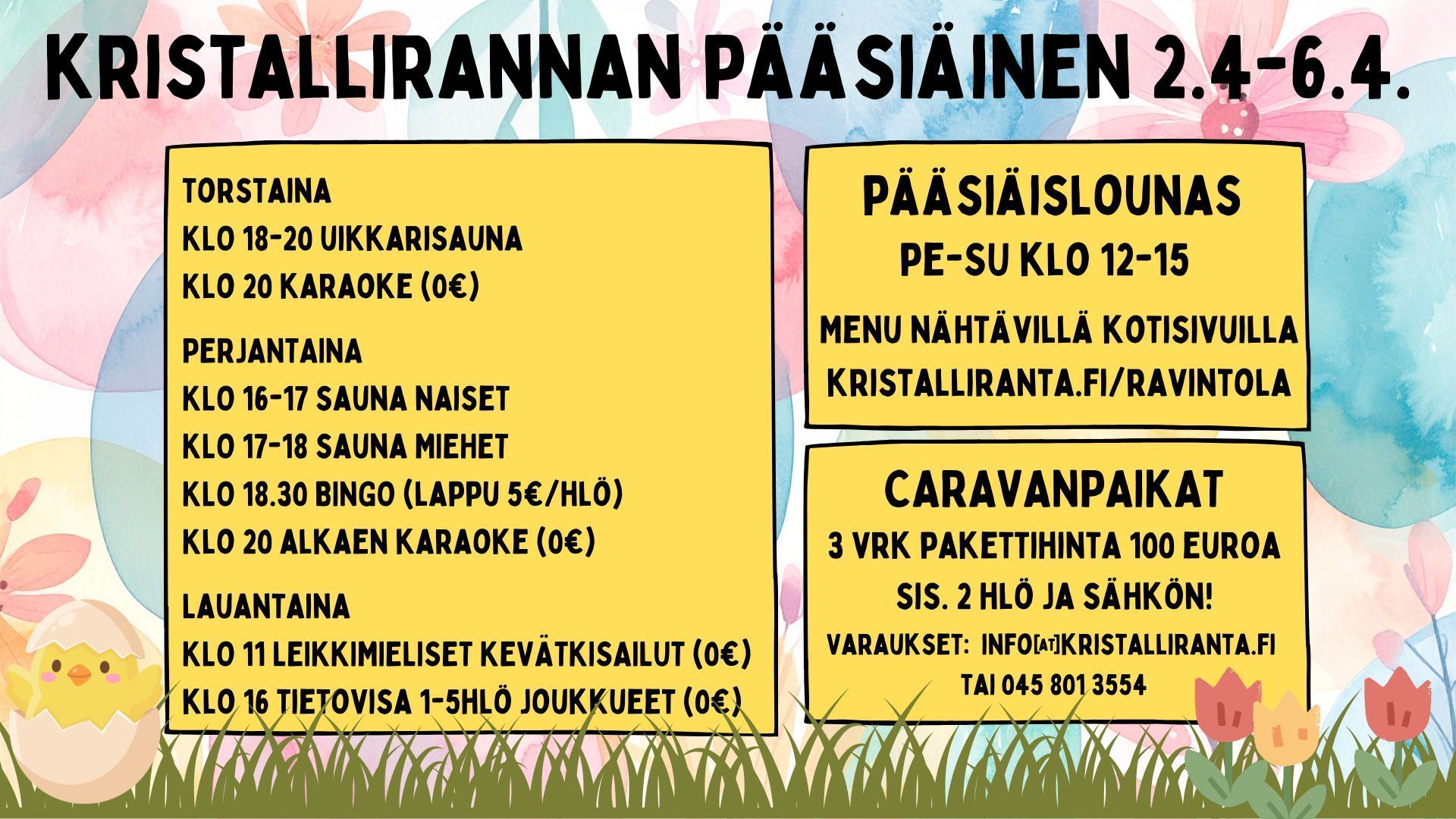 KRISTALLIRANNAN PÄÄSIÄISOHJELMA 2026