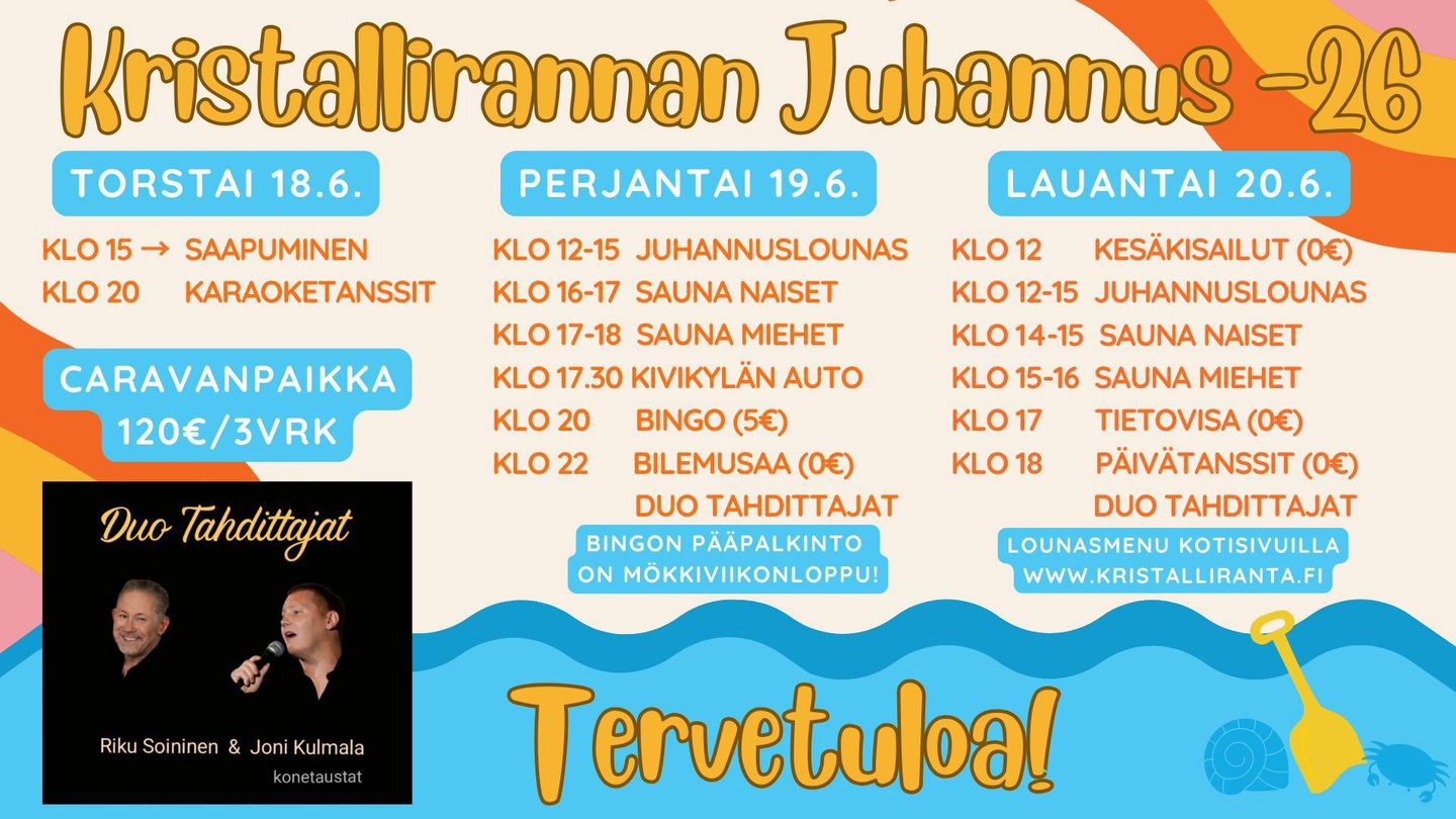 KRISTALLIRANNAN JUHANNUS 2026