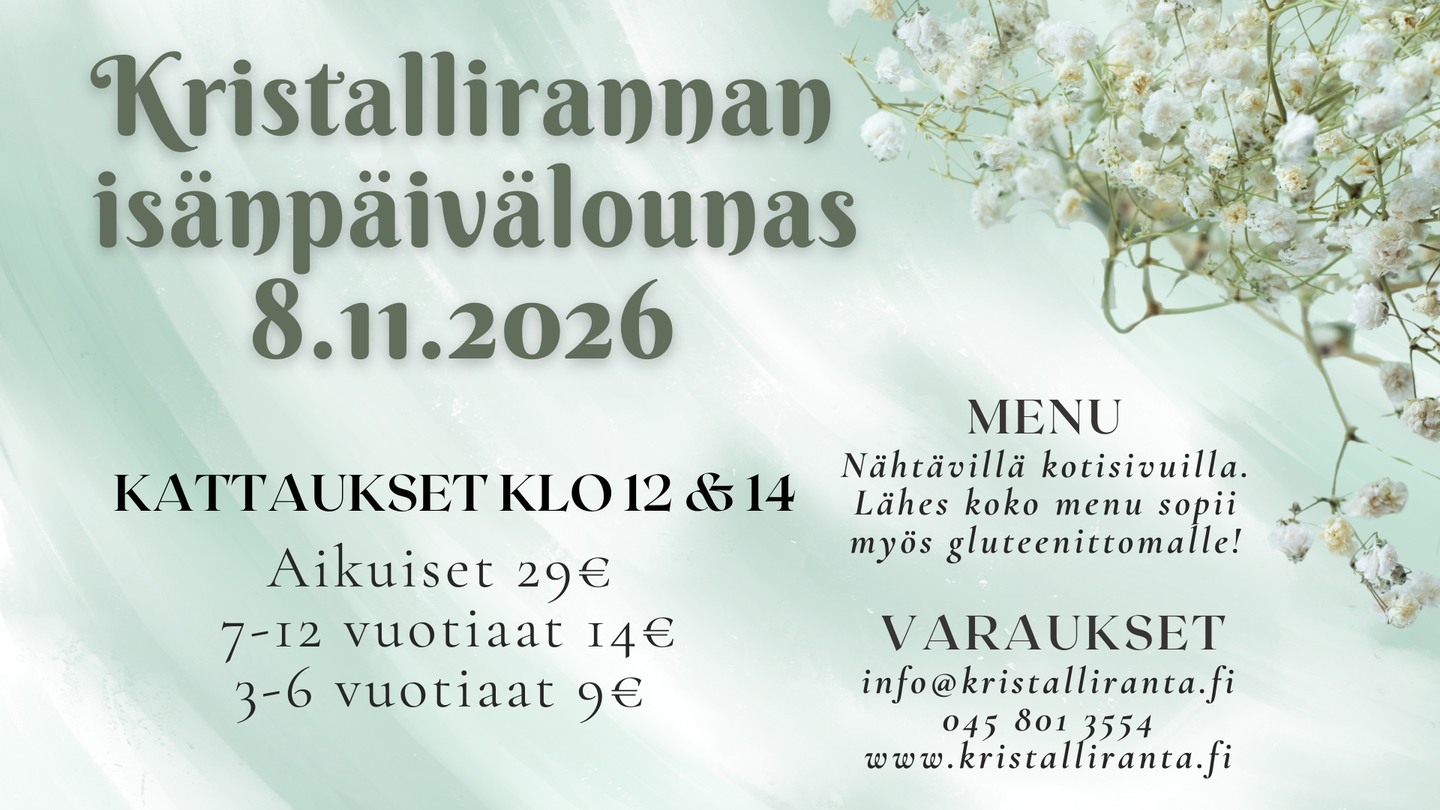 ISÄNPÄIVÄLOUNAS 2026 SÄKYLÄ, EURA, YLÄNE