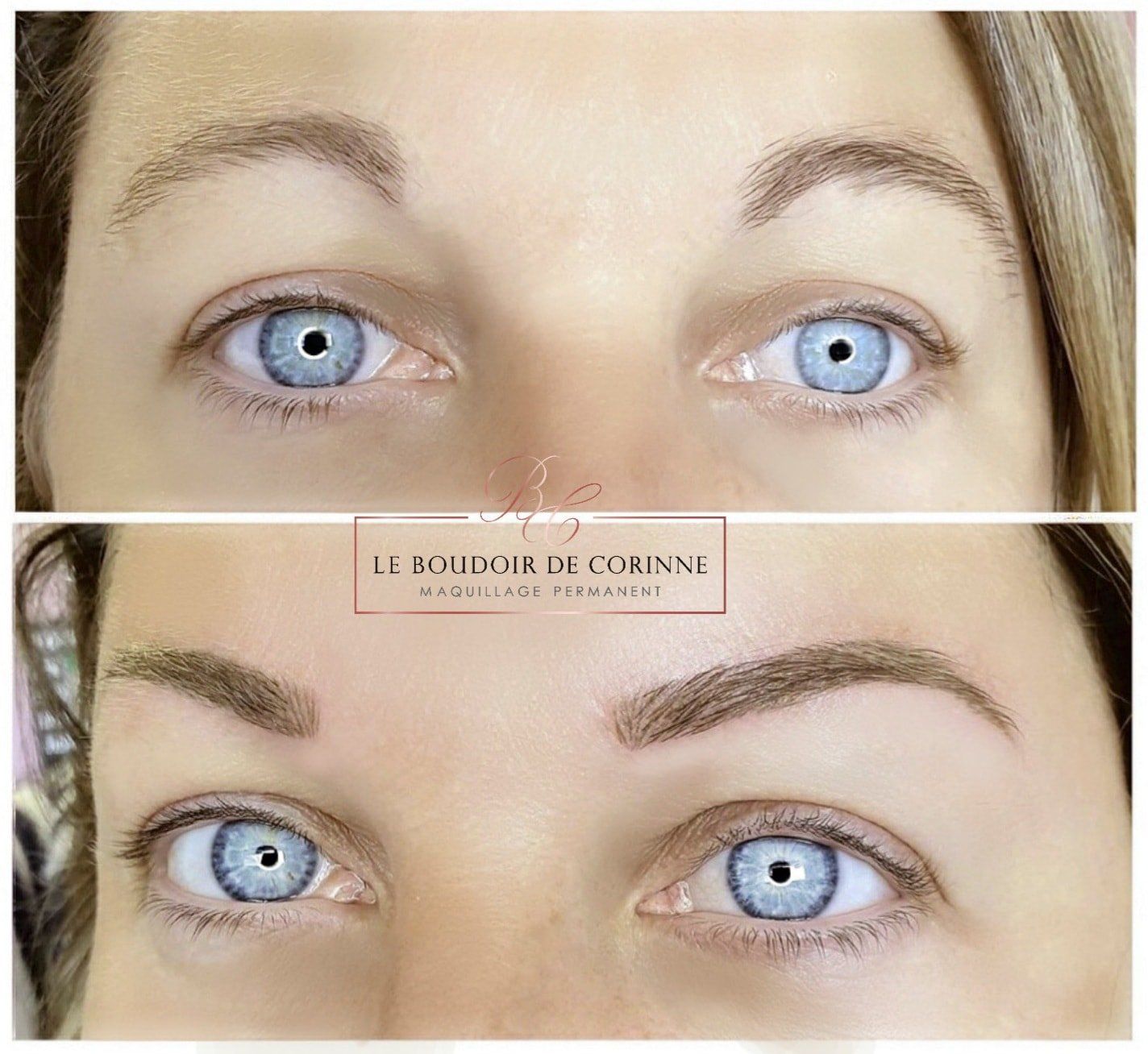 photo sourcils de face avant/ après