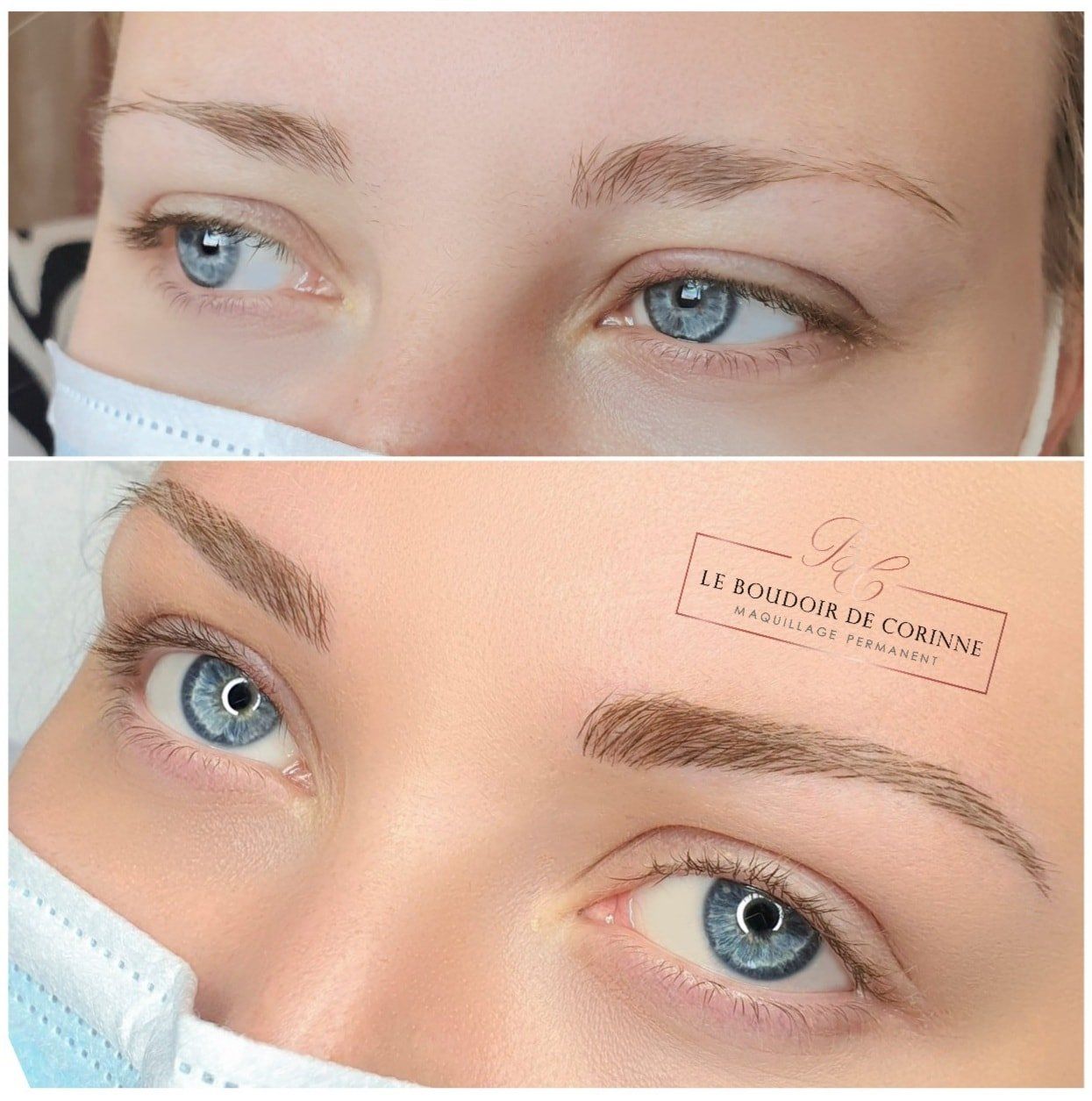 avant/ après sourcils clair permanent