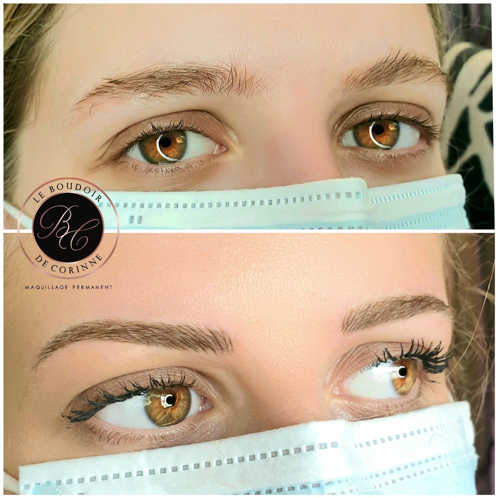 avant/ après permanente aux sourcils