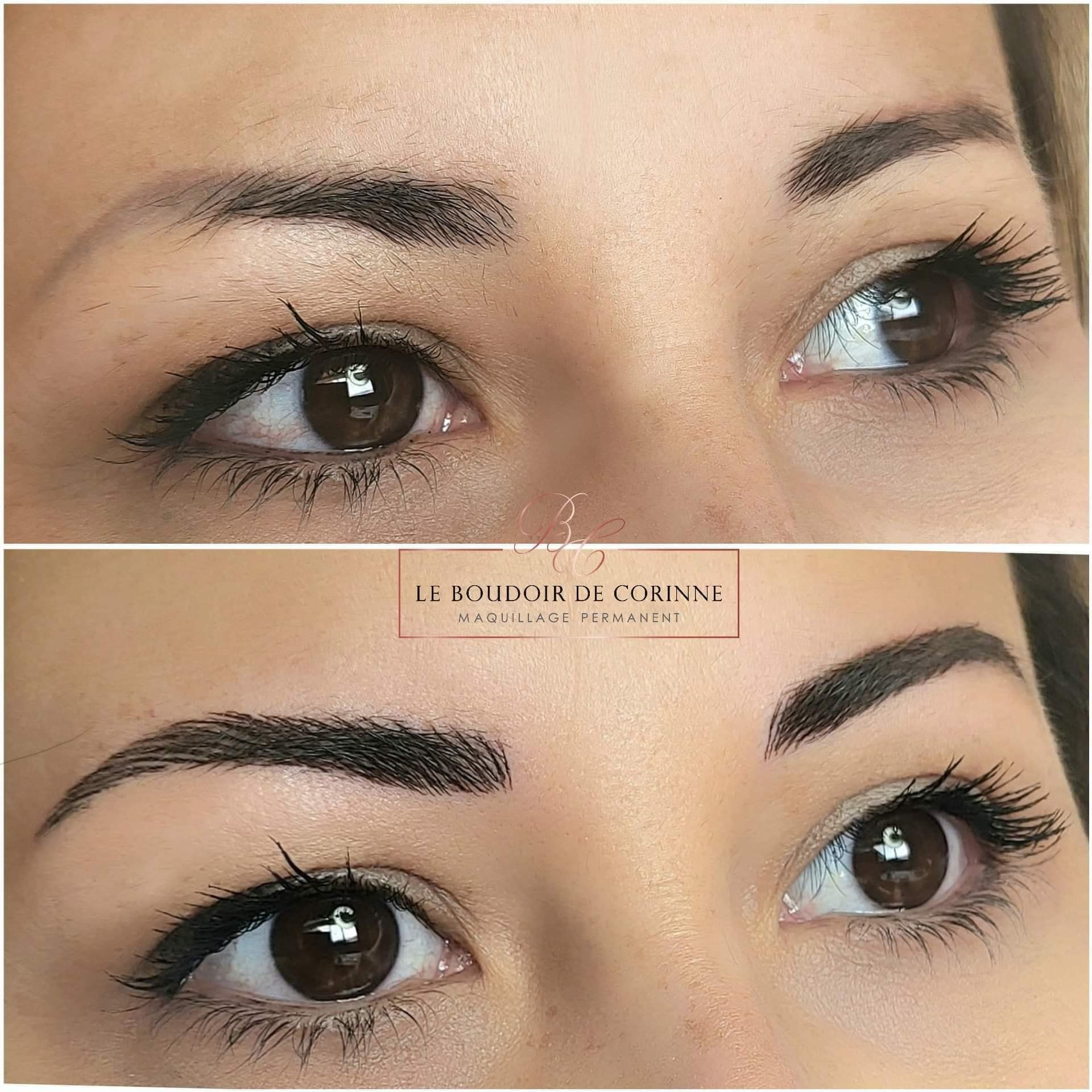 maquillage permanent sourcils/ yeux marron foncé