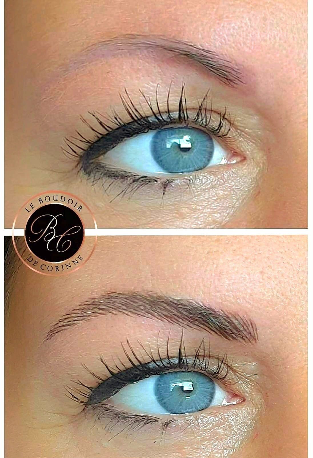 Tatouage de sourcils/ yeux bleu