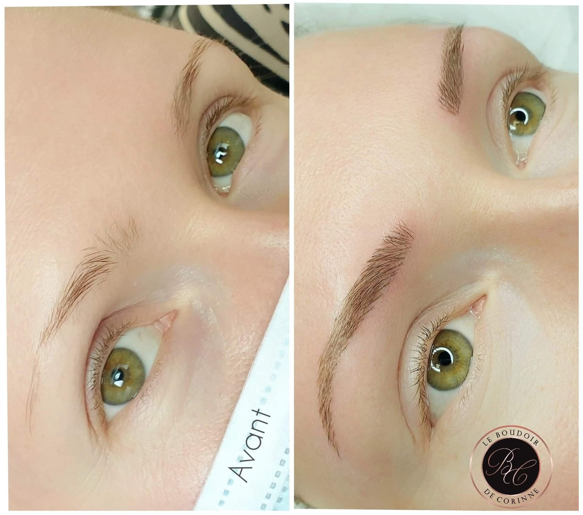 Tatouage de sourcils clair